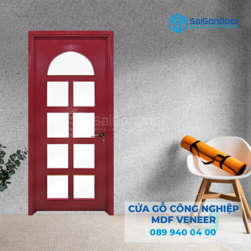 Cửa Gỗ MDF Veneer P1G9 mau do-SGD