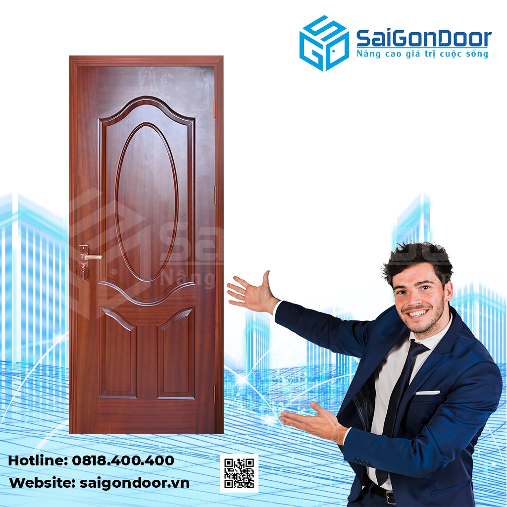 Mẫu cửa gỗ dùng cho phòng tắm SaiGonDoor